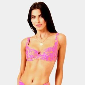 Reversible Underwire X Cross Seam-Free L*space Camellia Top Path to Paradise S